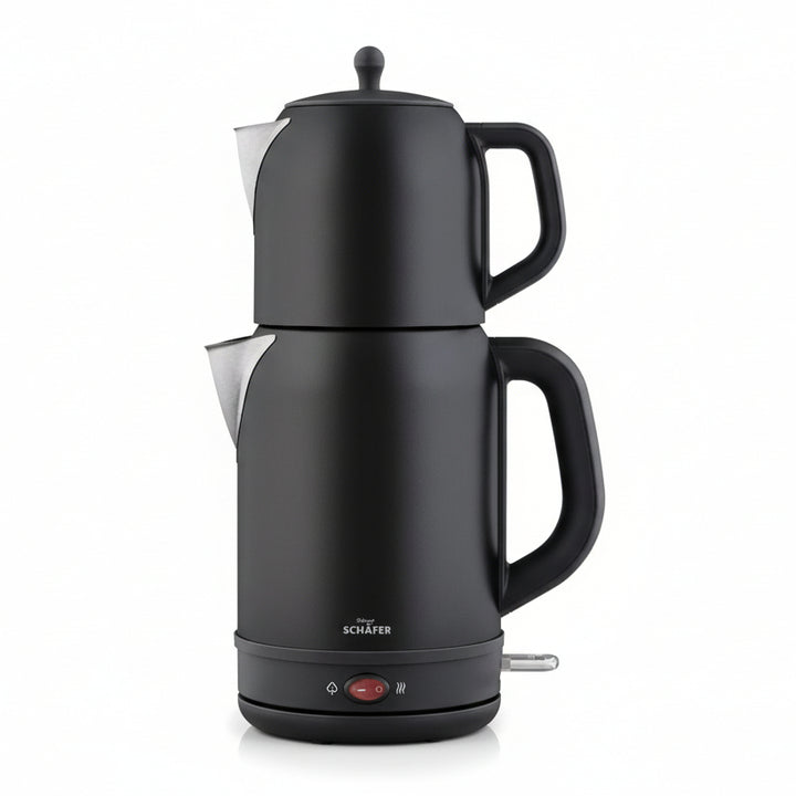 Schäfer Mila 2-i-1 Elektrisk Tekedel (1 L) & Vandkoger (1,7 L) – Rustfrit Stål (2200W) - Sort