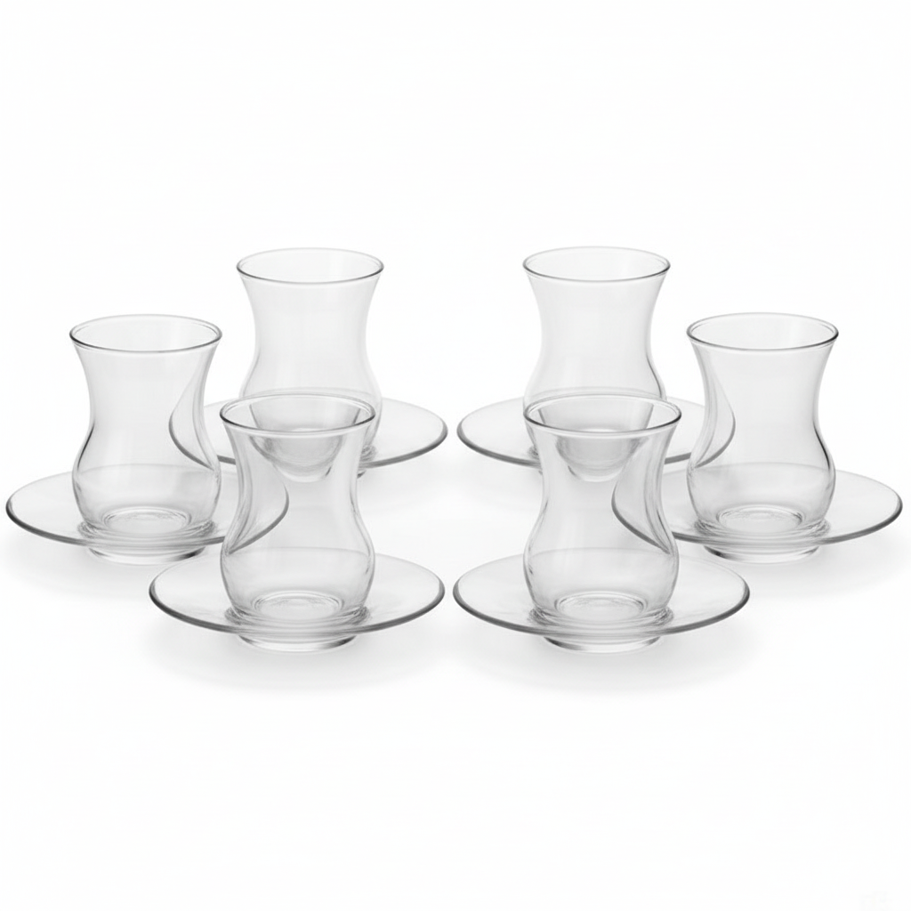 LAV Ayda Teglassæt – 12 dele (6 teglas + 6 underkopper) – 135 ml