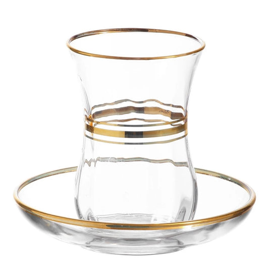 Teglas Sæt 12 Dele - 115 ml. - Lav Klasik Guld