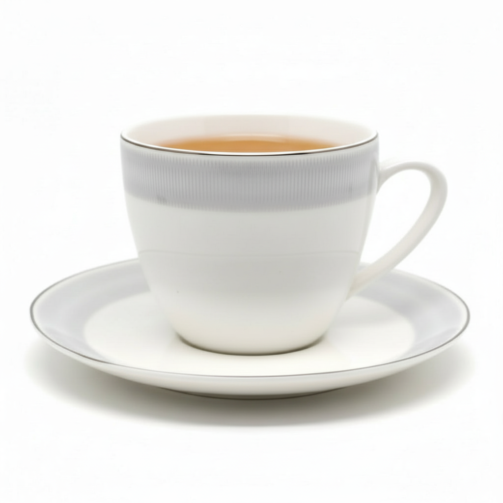 Weissberg Home Kaffekoppesæt 12 dele | Hvid/Sølv/Blå-Stribet