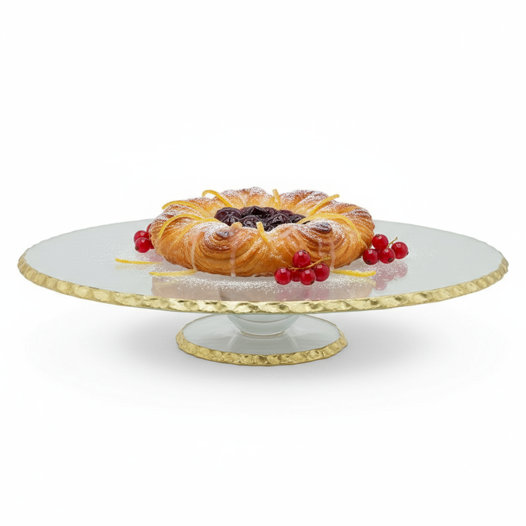 Schäfer Kagestativ Glas med gylden kant – Ø 26 cm