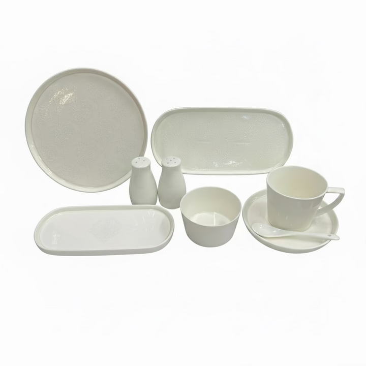 Karaca Forever Bone Salus Porcelæn Morgenmadssæt - 33 dele 6 personer