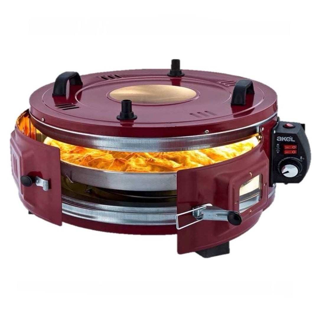 Rund Elektrisk Ovn | 1300 W | 46x46x31 cm | Rød | Kochmann