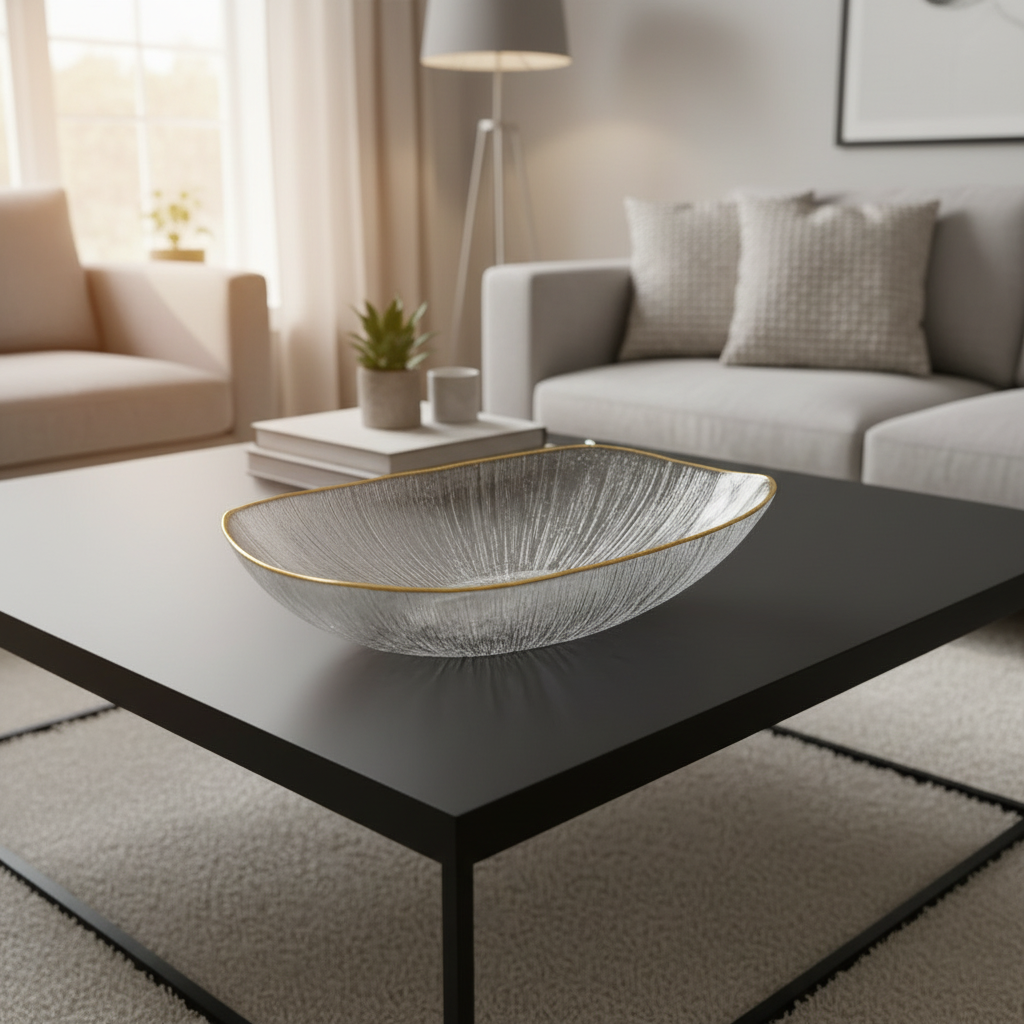 Bricard Rexy Glasskål 25 cm - Klar m/Guldkant