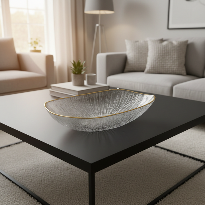 Bricard Rexy Glasskål 25 cm - Klar m/Guldkant