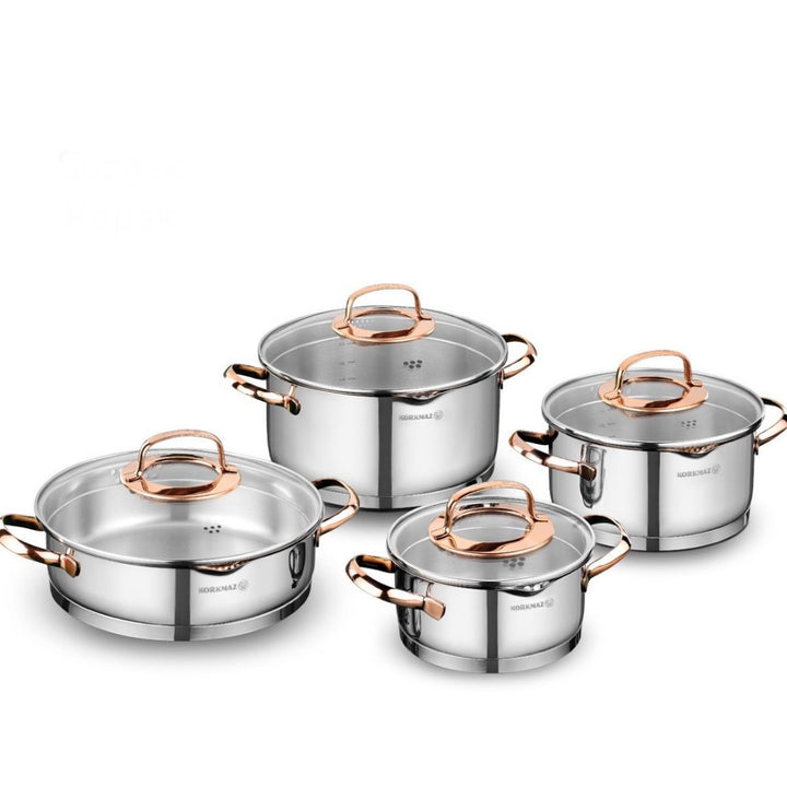 Grydesæt 8 Dele 4 Størrelser - Korkmaz Rosanna