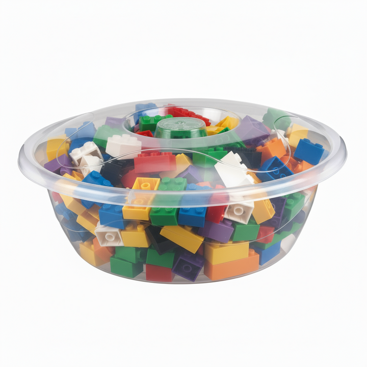 Plastik Opbevaringsbøtte Rund Med Låg (Gennemsigtig) 17 Liter