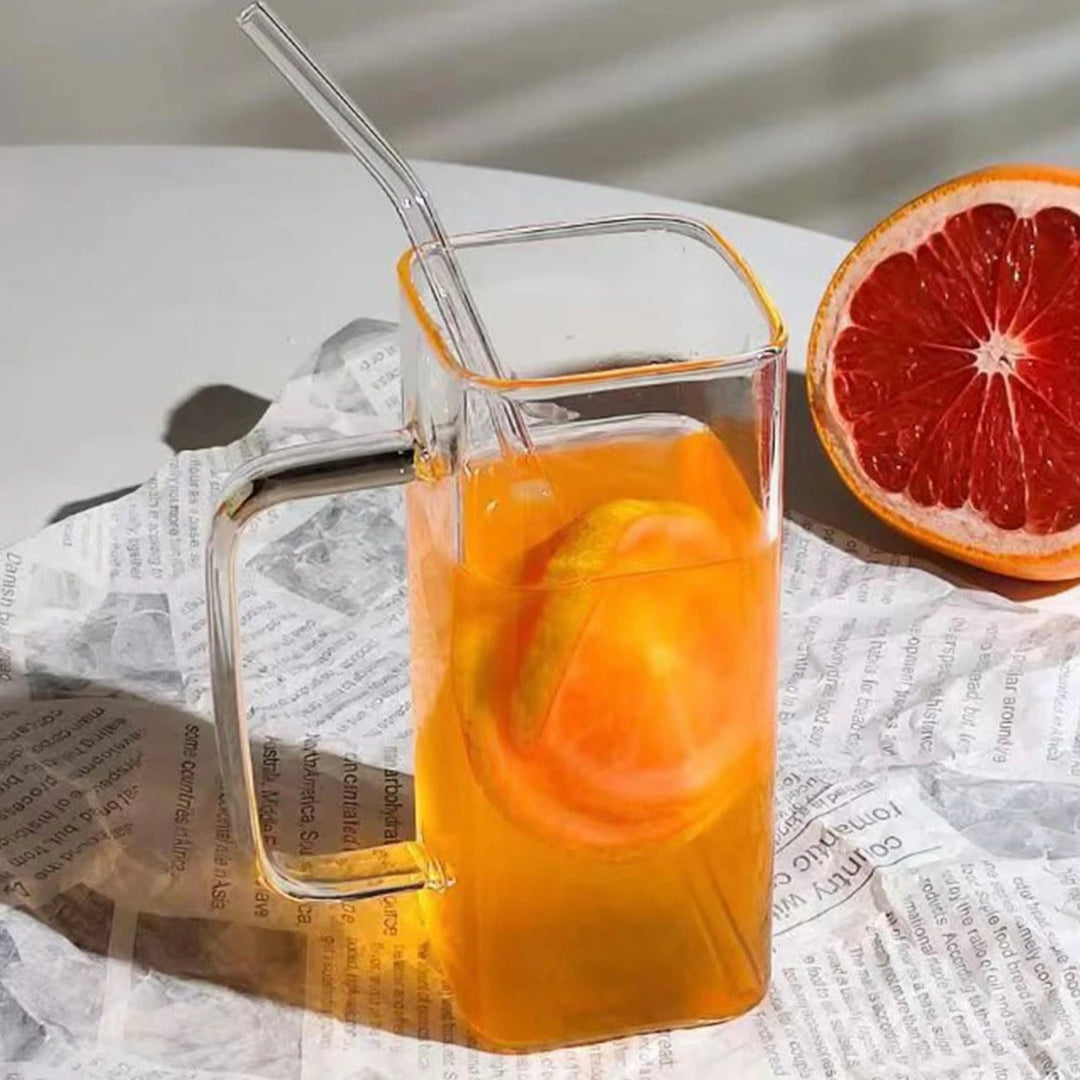 Kvadratisk Glaskrussæt 2 stk. 400 ml. - Almina Trendy