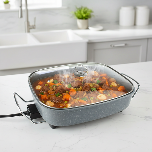 Neudorf Elektrisk Multipande 36x30x8 cm - 8 liter - 1500W - Grå