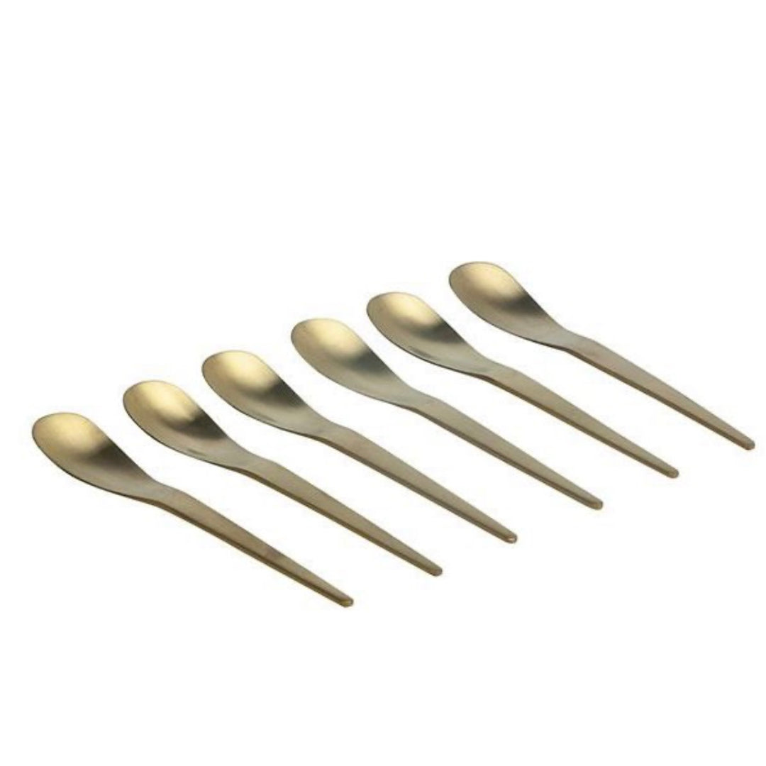 Teskesæt 6 stk. Mat Guld - Ferveo Tarz