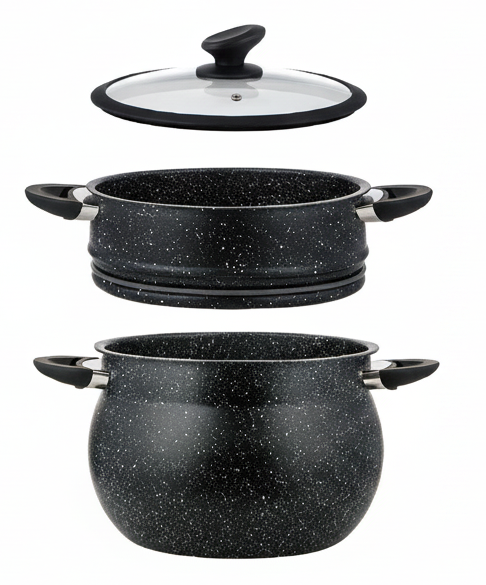 Ferveo Sahra - Damp &amp; Couscous Gryde - 8,4 L | Ø24 cm | Marmorbelagt