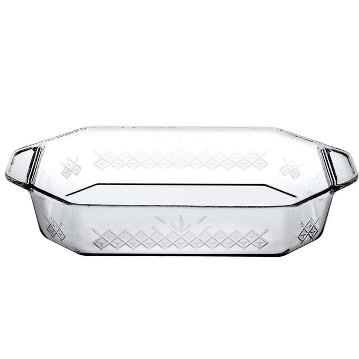 Rektangulær Mønstret Ovnfast Glasfad- Borcam