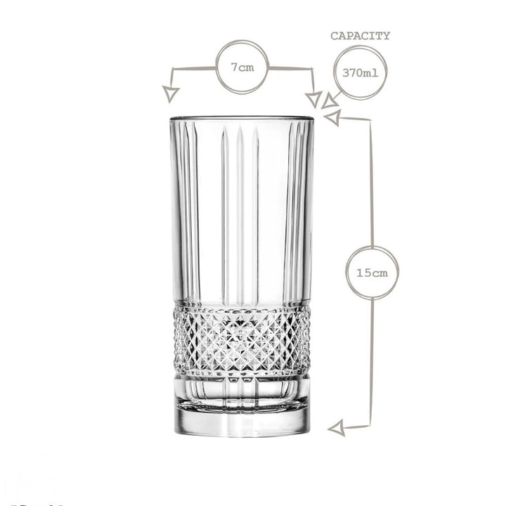 RCR Brillante Krystal Drikkeglassæt 6 Dele 370 ML