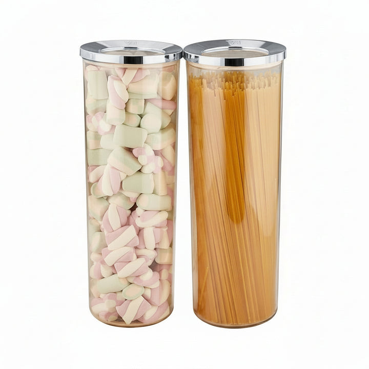 VIP Ahmet Rund Mad Opbevaringsbeholdersæt 2 stk. – 1,75 Liter - Sølv