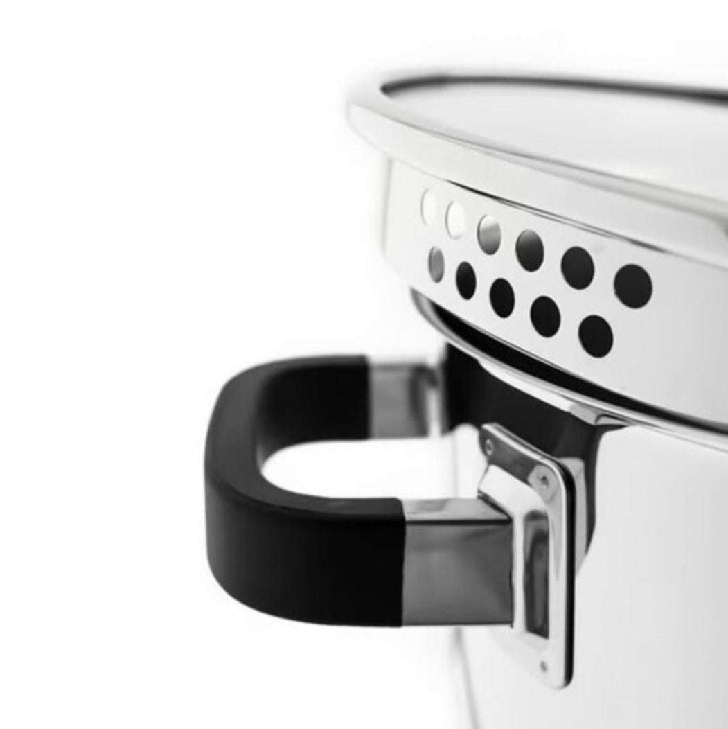 Rustfrit Stål Induktions Gryde m/Silikone Greb 22 cm 4,5 L.- Almina