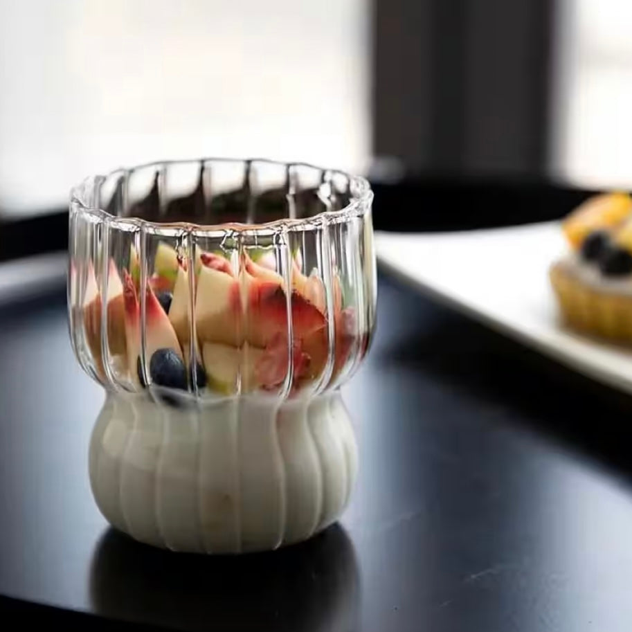 Bølget Drikkeglassæt 2 stk. 300 ml. - Almina Magnolia