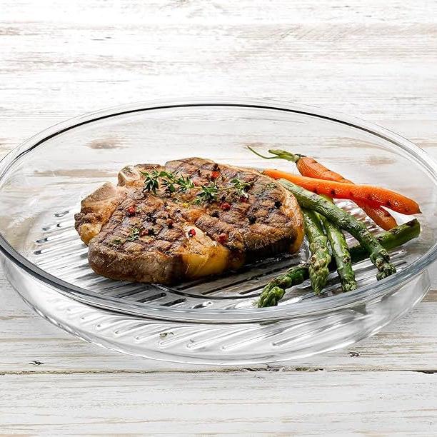 Rundt Rillet Ovnfast Fad Glas - Løven Home