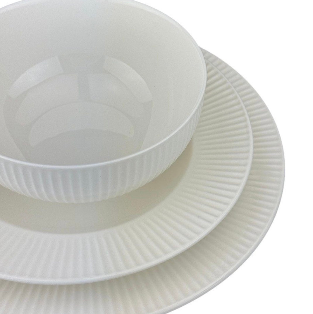 Akkaya Porcelænssæt 24 dele - 6 personer Hvid - Weisse Rose Anna