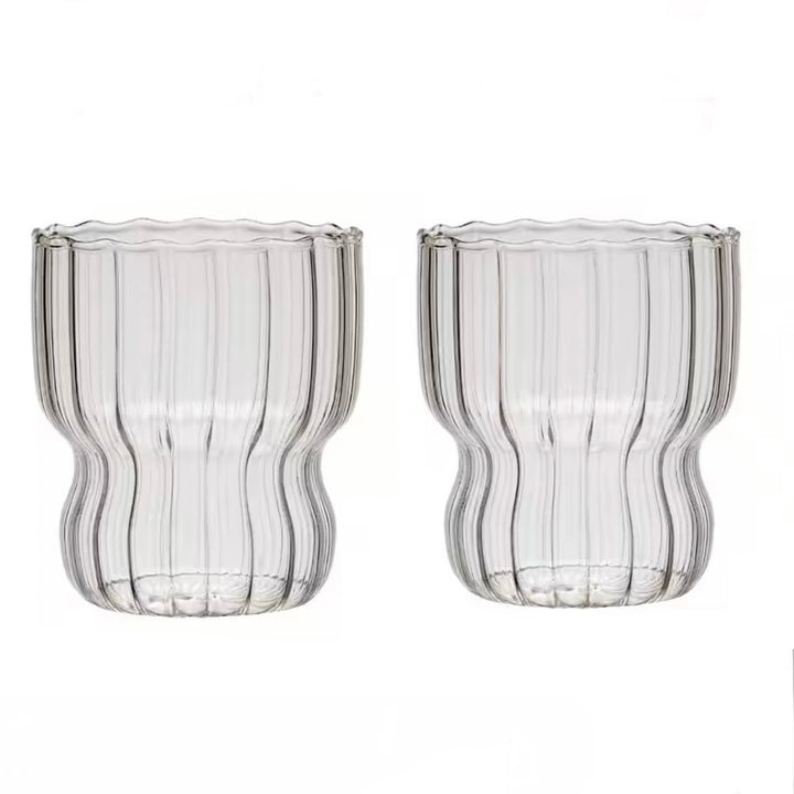 Bølget Drikkeglassæt 2 stk. 300 ml. - Almina Magnolia