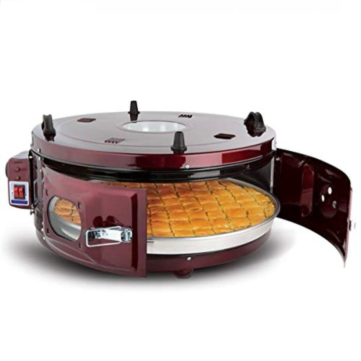 Rund Elektrisk Ovn | 1300 W | 46x46x31 cm | Rød | Kochmann