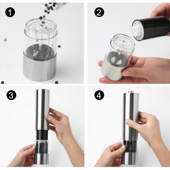 Elektrisk Salt-/Peberkværn - Michelino Troja - Sølv