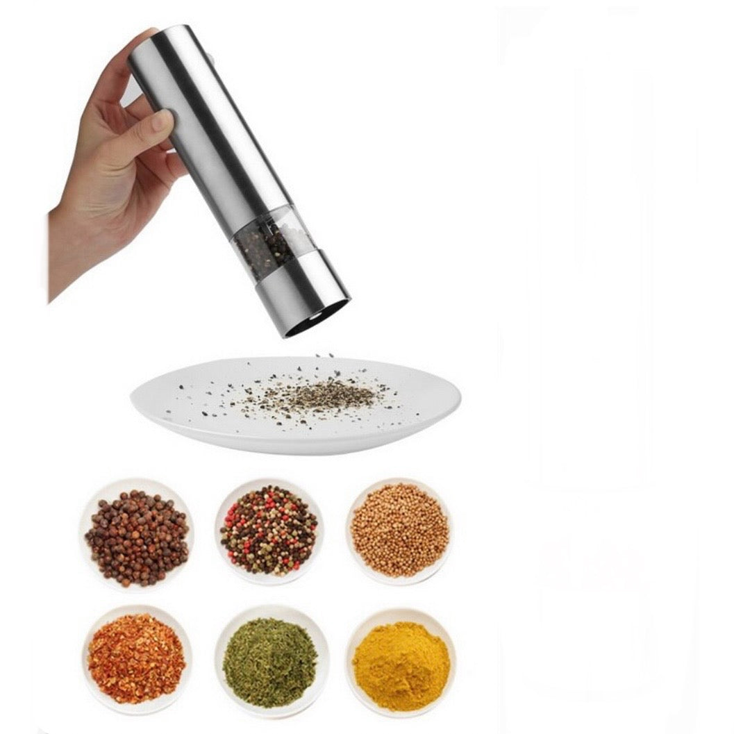Elektrisk Salt-/Peberkværn - Michelino Troja - Sølv