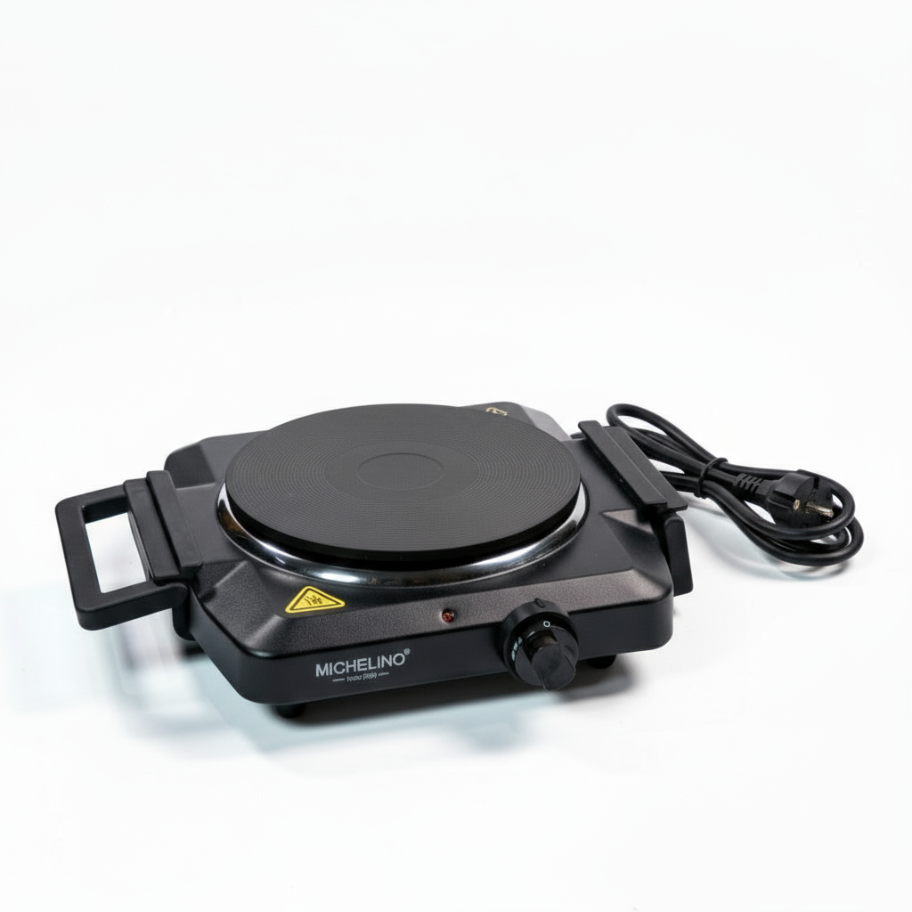 Michelino Transportabel Enkelt Kogeplade m/Foldbare Greb 1500 W | Sort