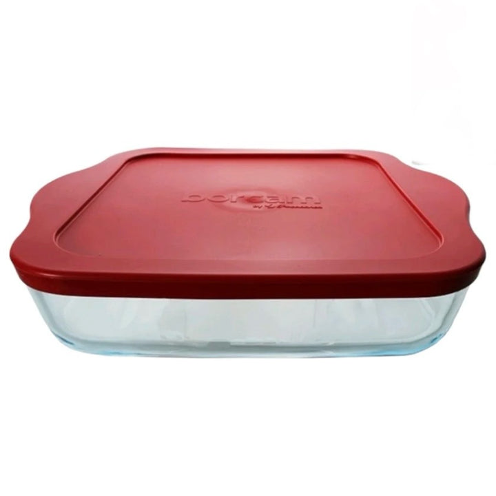 Kvadratisk Glasfad m/Låg 2 Liter (26x22 cm) - Borcam