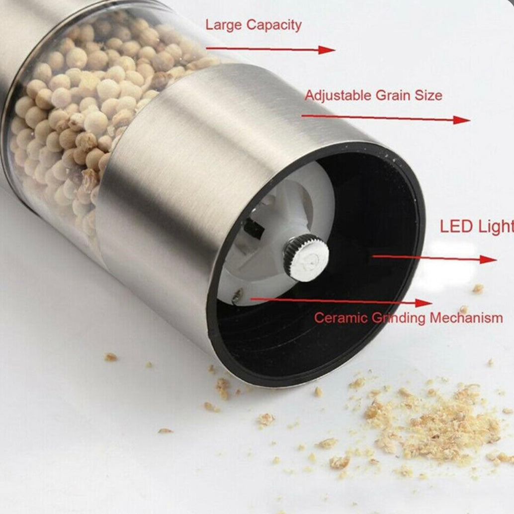 Elektrisk Salt-/Peberkværn - Michelino Troja - Sølv