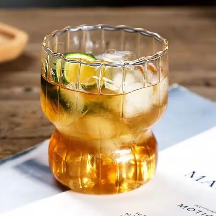 Bølget Drikkeglassæt 2 stk. 300 ml. - Almina Magnolia