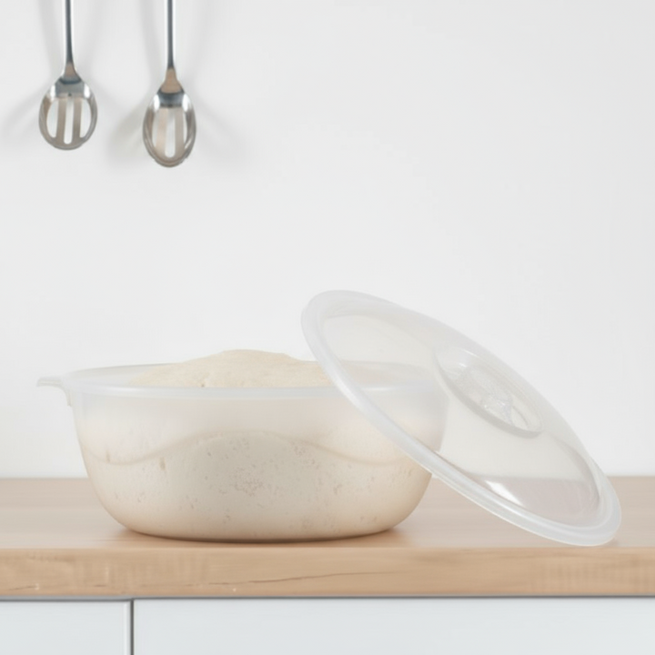 Plastik Opbevaringsbøtte Rund Med Låg (Gennemsigtig) 17 Liter