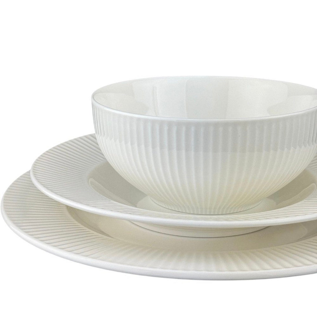 Akkaya Porcelænssæt 24 dele - 6 personer Hvid - Weisse Rose Anna