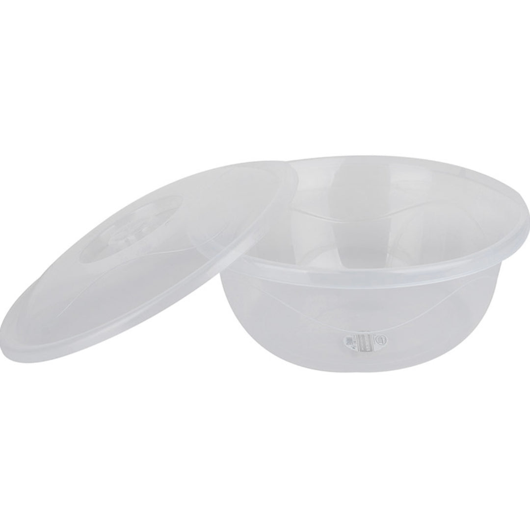 Plastik Opbevaringsbøtte Rund Med Låg (Gennemsigtig) 17 Liter