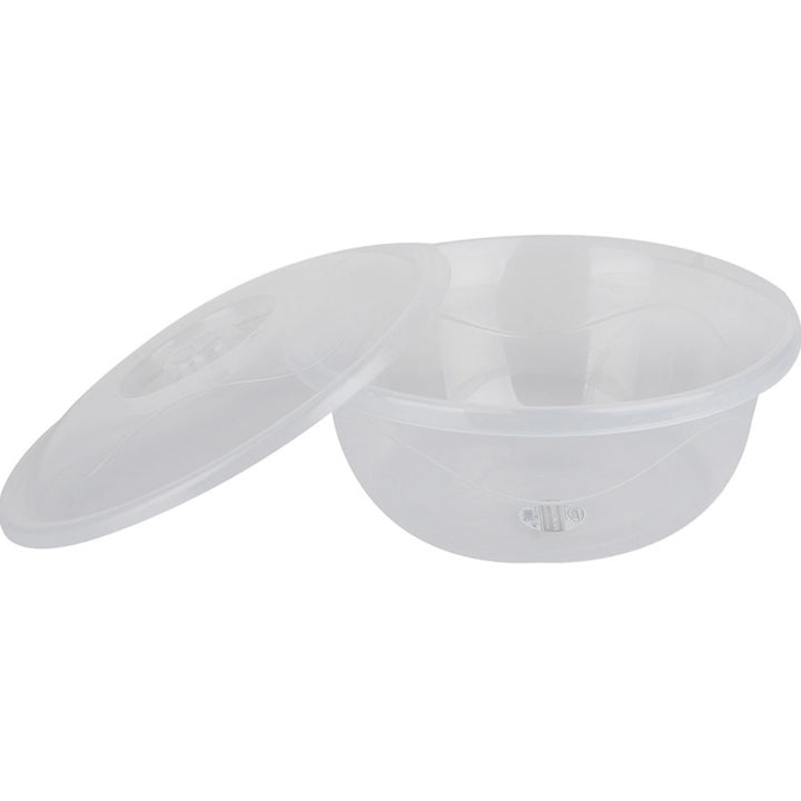 Plastik Opbevaringsbøtte Rund Med Låg (Gennemsigtig) 17 Liter