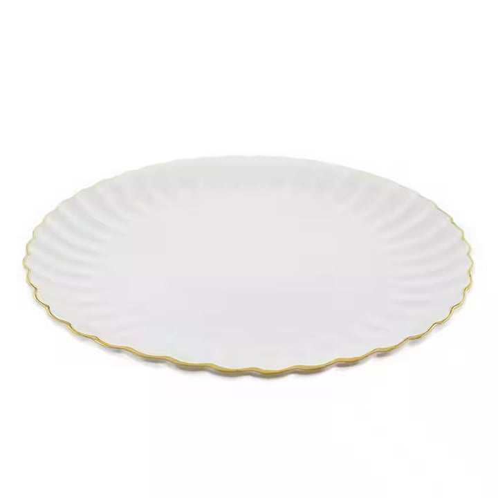 Råhvid Porcelænssæt m/Guldkant 6 Pers. 24 Dele - Almina Daisy Golden Line