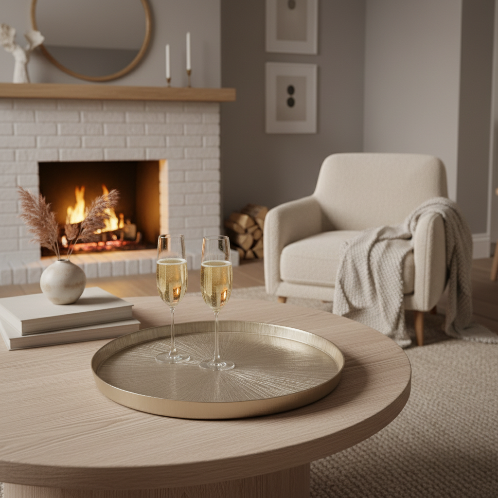 Bricard Serveringsfad/-bakke - Glas - 21 cm - Champagnefarvet