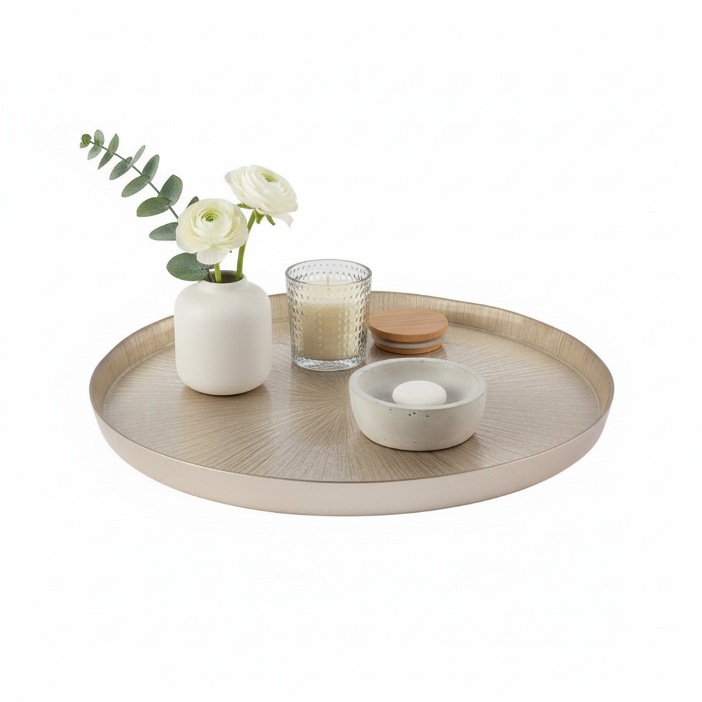 Bricard Serveringsfad/-bakke - Glas - 21 cm - Champagnefarvet