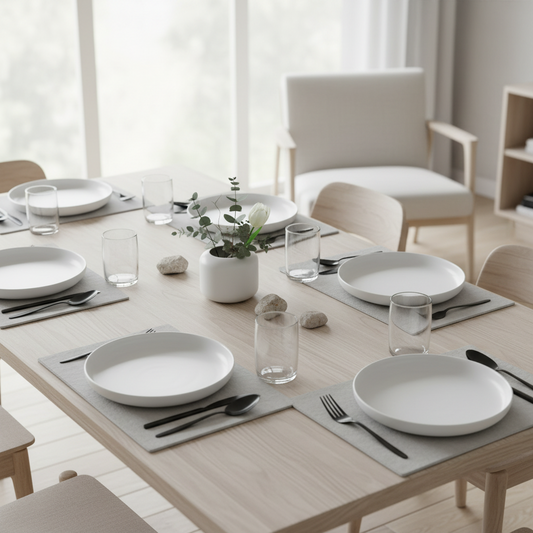 Porcelæn Dessert Tallerkensæt 6 stk. 20 cm Hvid - Almina Belicia