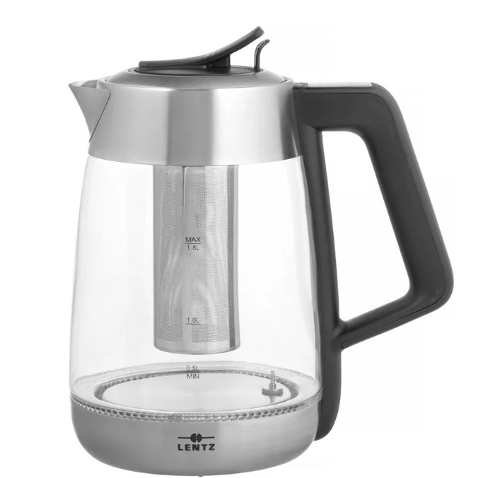 Glas Elkedel 1,8 L. m/Tesi 2200 W Sølv - Lentz
