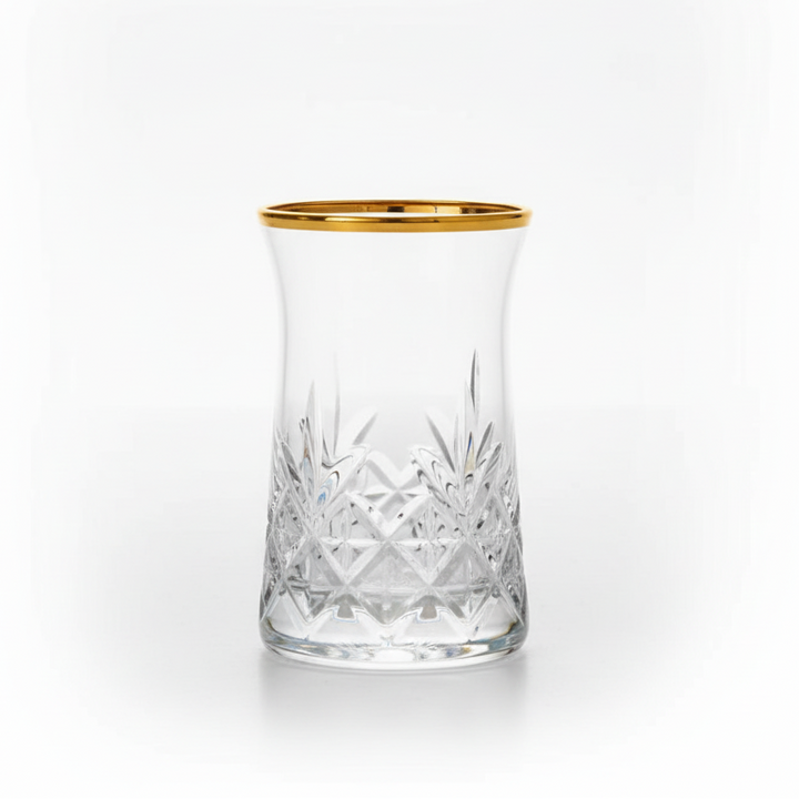 Pasabahce Golden Touch Timeless Teglassæt – 6 stk. | 160 ml – Klar med guldkant