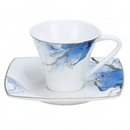 Orly Hvid/Blå Pocelænssæt 80 dele - Løven Home