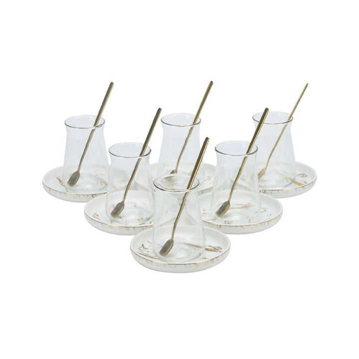 Bricard Teglassæt 18 dele - Guld/Marmor