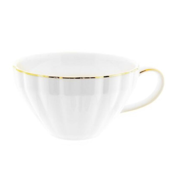 Kaffekoppesæt 12 dele 6 pers. Hvid m/Guldkant - Almina Flores