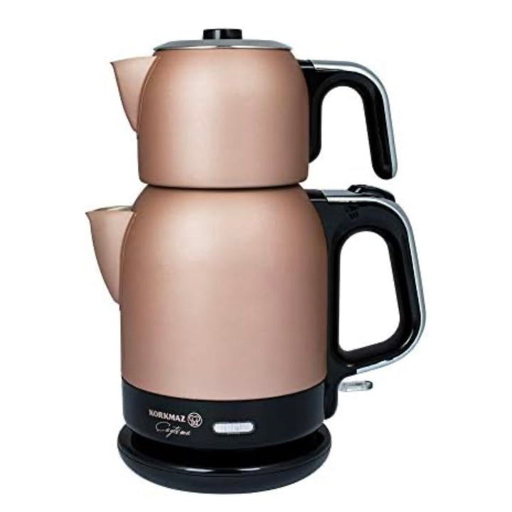 Korkmaz - Caytema Elektrisk Tekandesæt - (1,2 L + 1,7 L) | Rosa/sort | 1600W