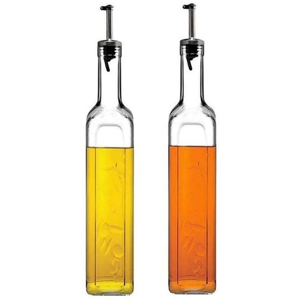 Olie- og Eddikeflaskesæt m/Metallåg 2 stk.