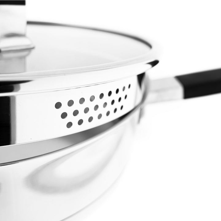 Stegepande Rustfrit Stål m/Låg 3,5 liter 28 cm - Almina