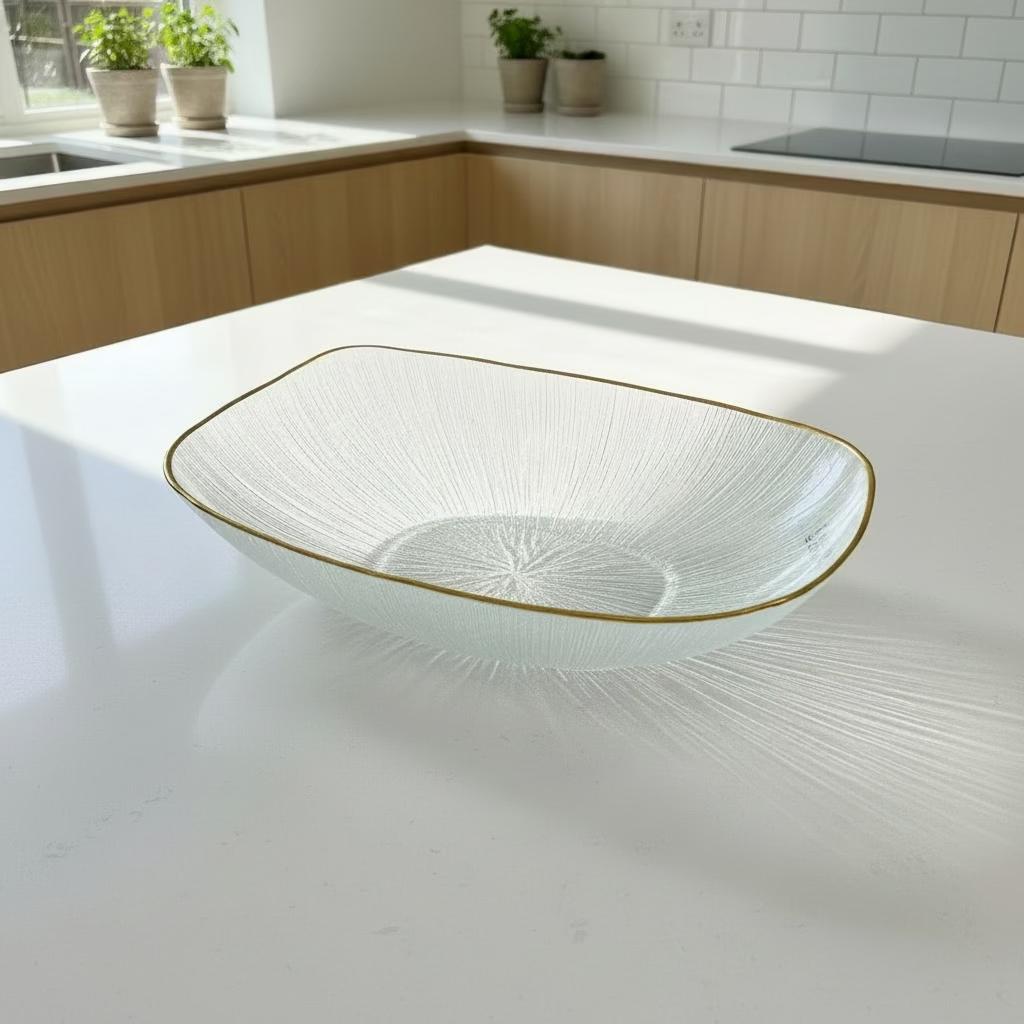 Bricard Rexy Glasskål 25 cm - Klar m/Guldkant