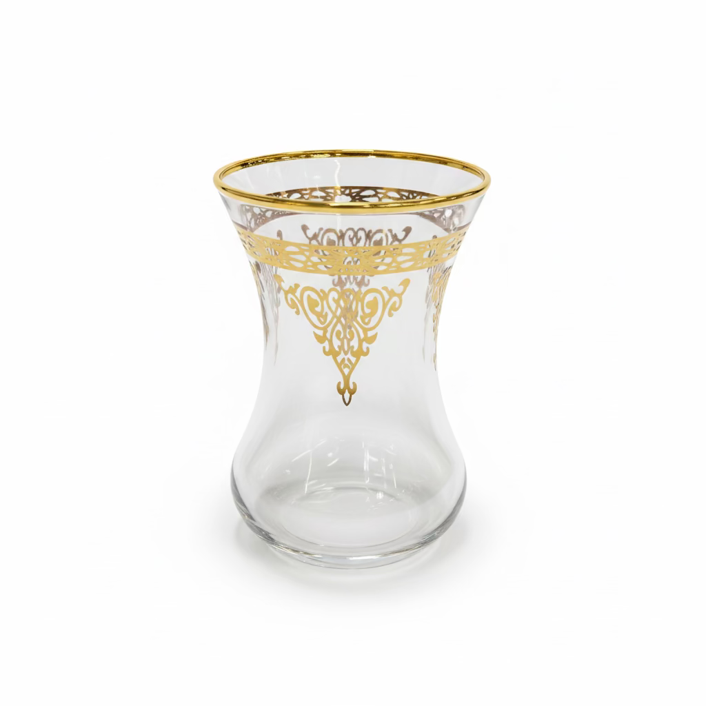 Dalgic 718/2A Tesæt i Guld | 18 dele | Glas/Metal