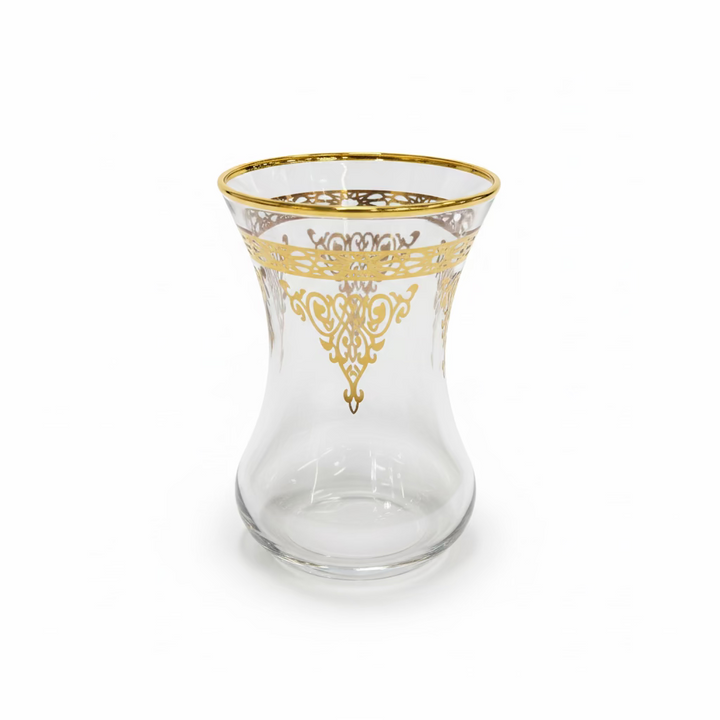 Dalgic 718/2A Tesæt i Guld | 18 dele | Glas/Metal