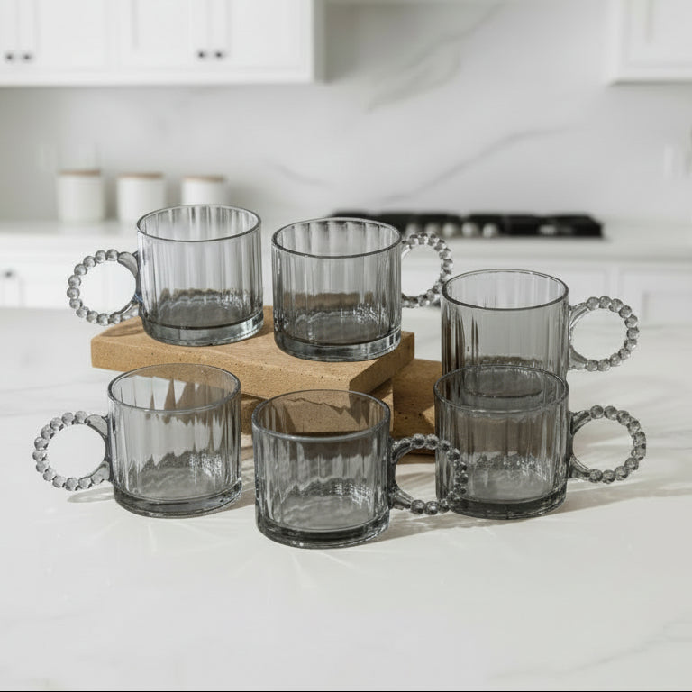 Almina Yujing Boble Glaskrussæt 6 stk. 330 ml. - Grå